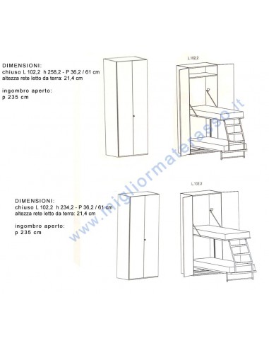 letto a scomparsa matrimoniale