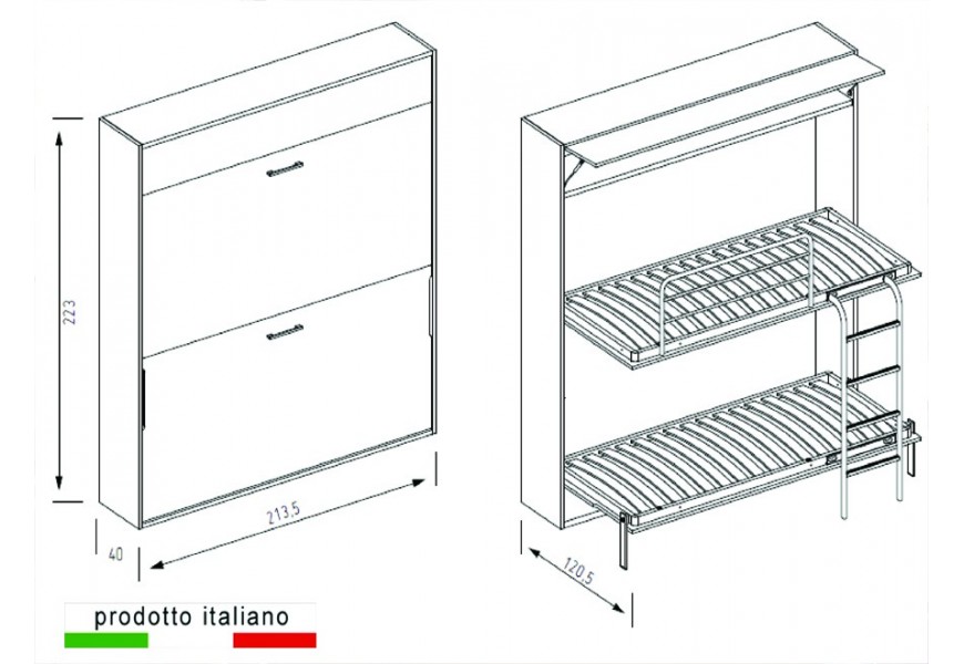bed gemini 2 beds in wall