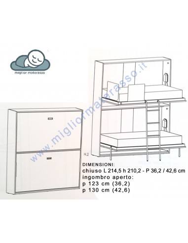 bed gemini 2 beds in wall