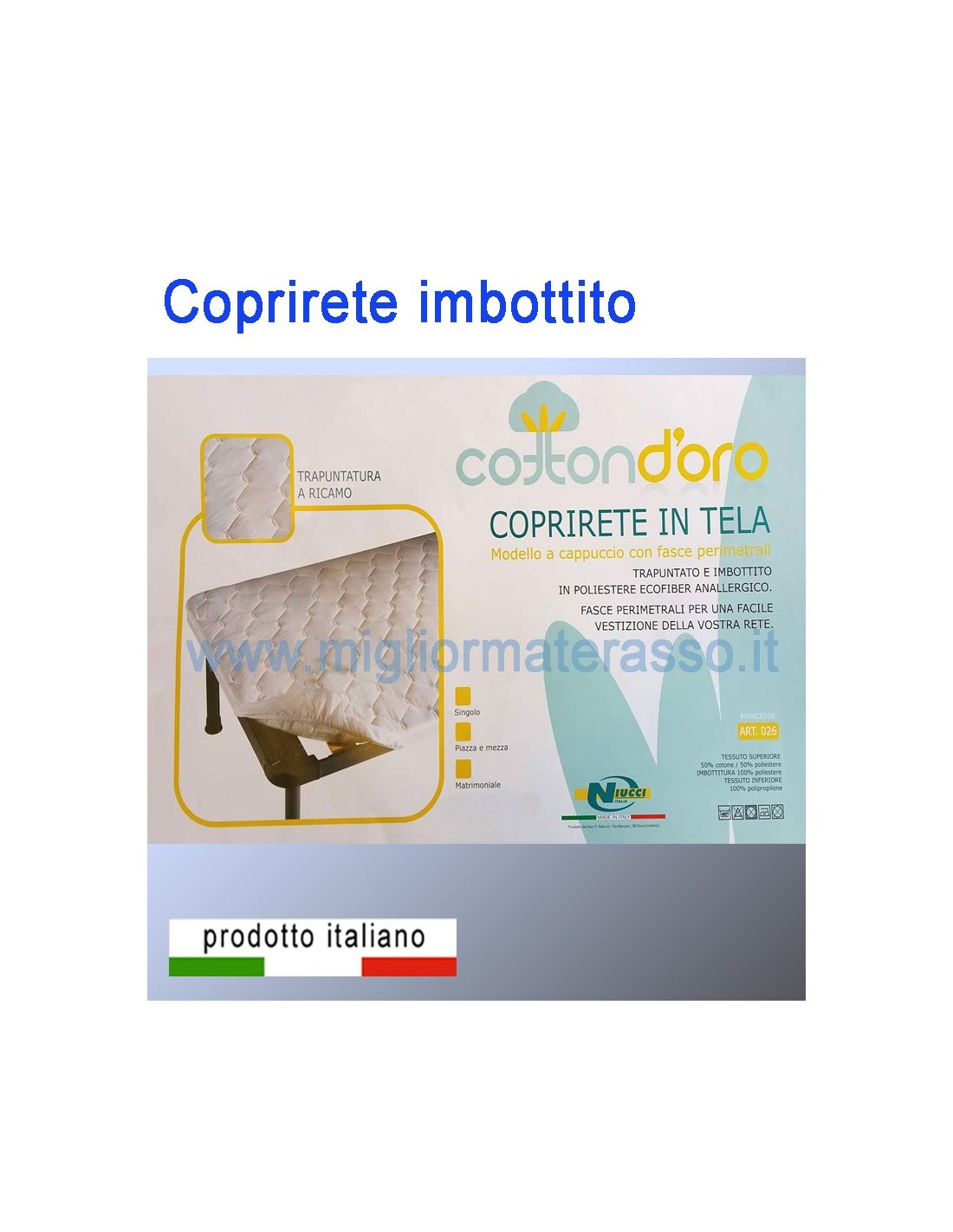 Coprirete singolo imbottito