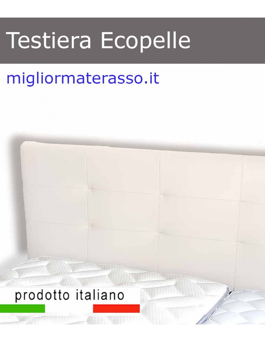 Testata per Letto imbottita Ecopelle e Tessuti