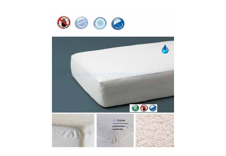 impermeabile disponibile in diverse misure 80 x 190-200 x 20 cm traspirante Custodia per materasso bianco Euroallergy Stop anallergico e antiacaros 