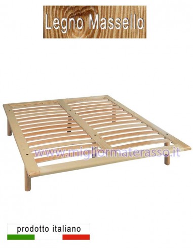 Struttura in Ferro Doghe in Legno di Faggio Traspirante Altezza da Terra 35 cm Made in taly. Resistente Ortopedica Farmarelax Rete Letto Ortopedica Ferro e Faggio 70X190 