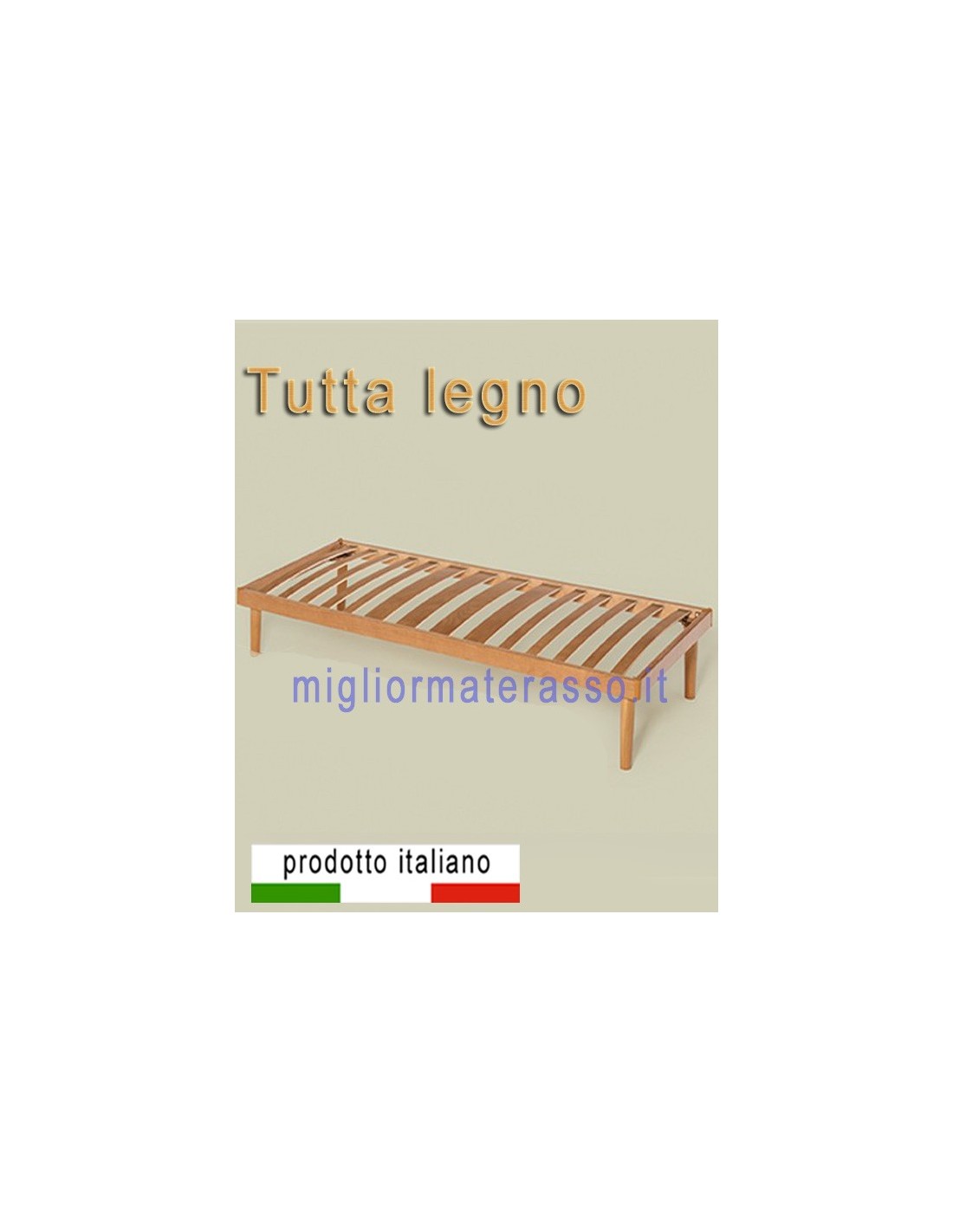 Rete Ortopedica Singola 80x190 In Legno Di Betulla | Senza Piedi, Made In Italy, Per Letti Incasso - Foto 3