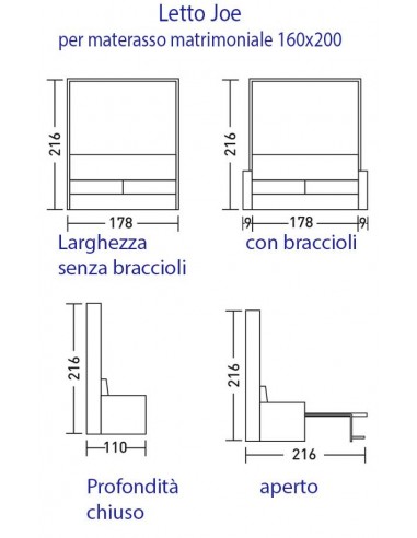 Misure Letto con divano Joe