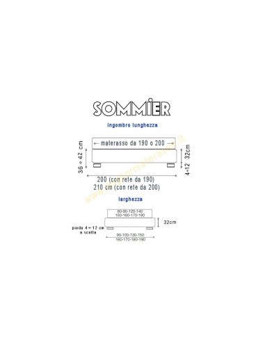 Sommier 180x200 king sized bed