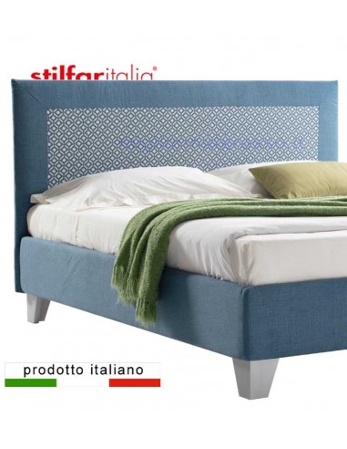 Letto con testiera cornice bicolore