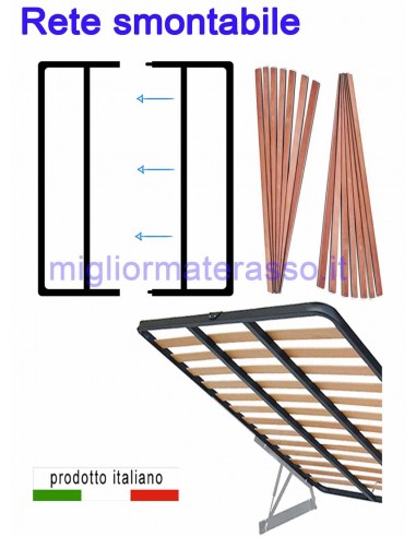 Rete pieghevole a doghe per letto matrimoniale