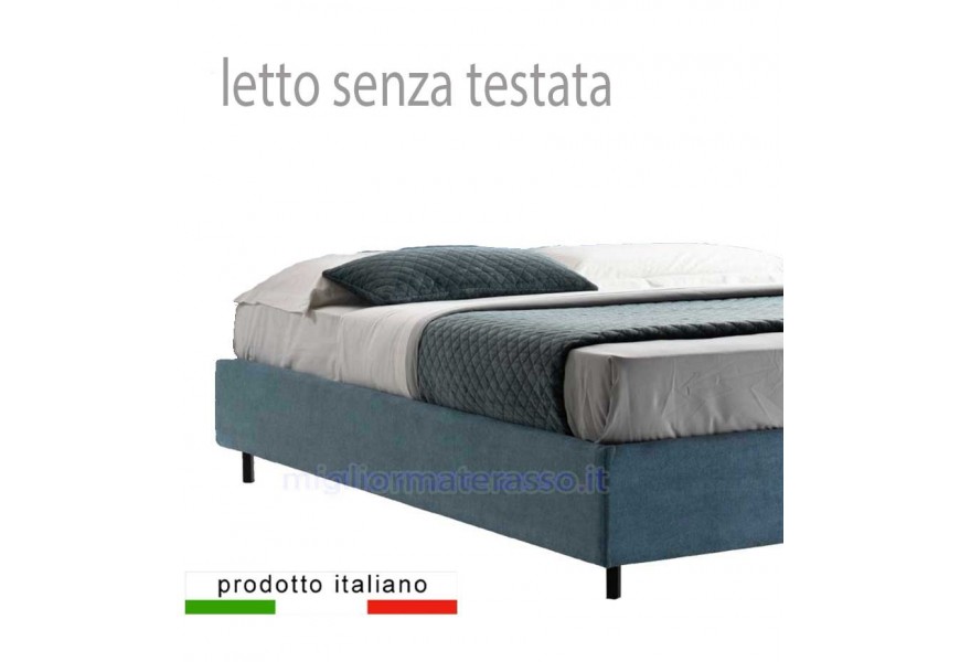 Letto Matrimoniale 160x190 cm Senza Rete Testata Doghe Dritta Ankel  Frassino Bianco