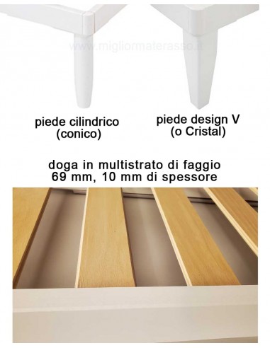 Letto in legno bianco matrimoniale a...