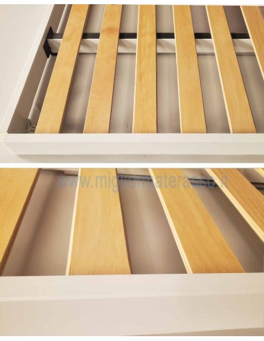 Letto in legno bianco matrimoniale a...