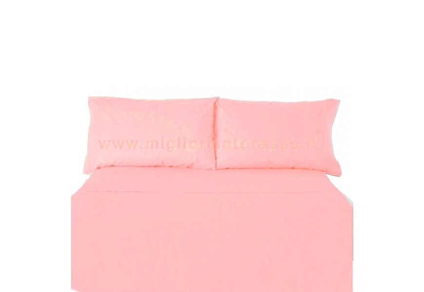 Lenzuola rosa matrimoniali cotone 160x200 angoli alti