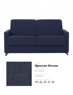 Divano Letto 3 posti in tessuto Blu 2