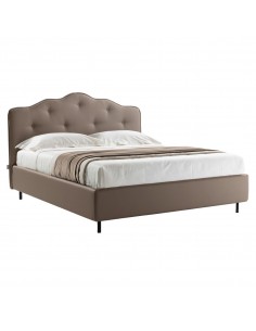 Letto con testiera con bottoni