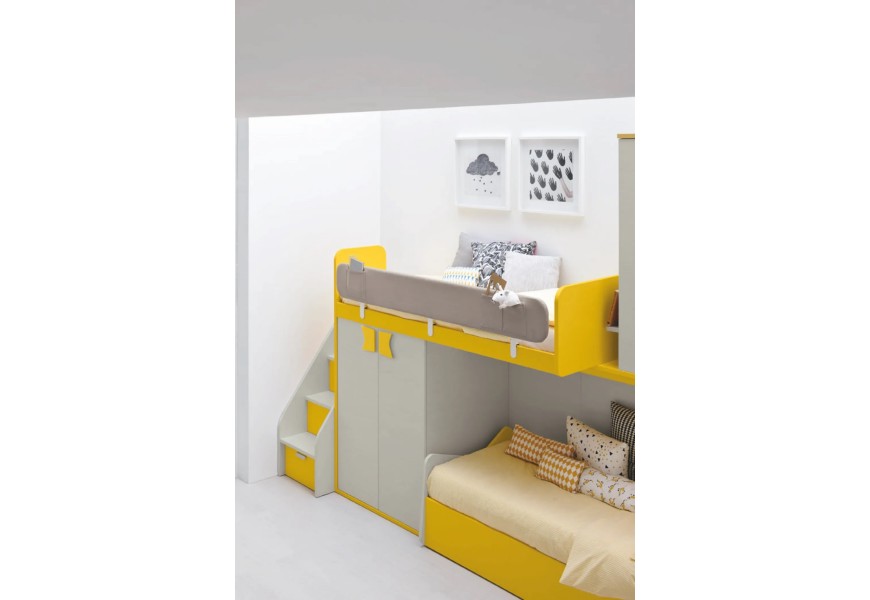 Cameretta soppalco con cabina armadio