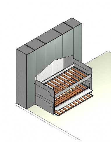 Cameretta con tre letti e ponte