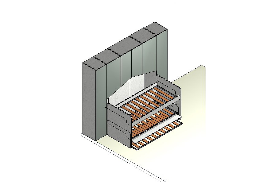 Cameretta con tre letti e ponte