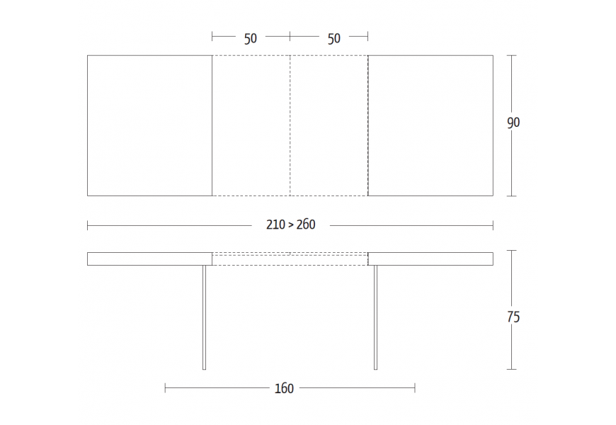 Meridiano Altacom allungabile versione 160 cm chiuso