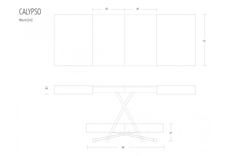 Tavolo Calypso Altacom misure
