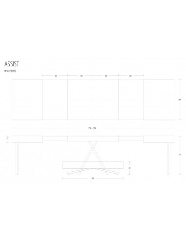 Assist Altacom misure Tavolo trasformabile