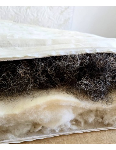 Horsehair and wool double natural pillow