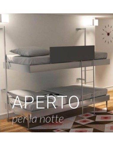 Letto a scomparsa a castello Boss con luci led