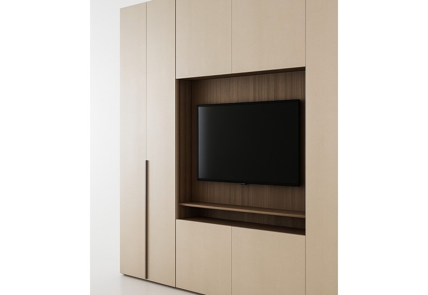 Armadio guardaroba camera da letto con pannello TV