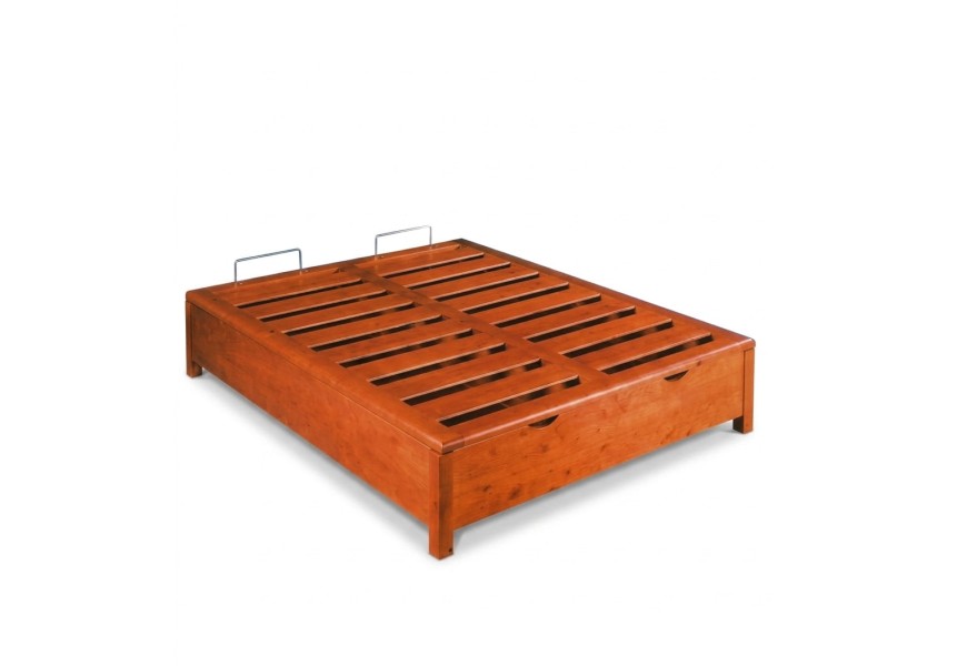 Letto contenitore legno massello matrimoniale