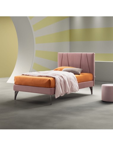 Italian bed large with cushion headboard