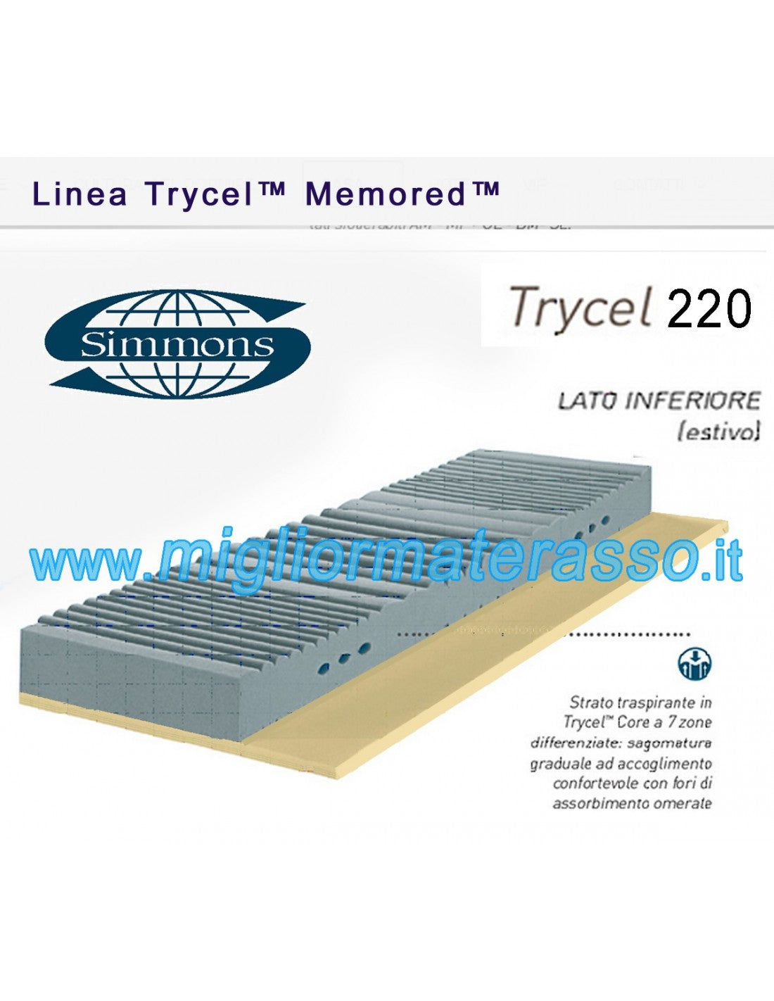Trycel Memory foam Mattress 220
