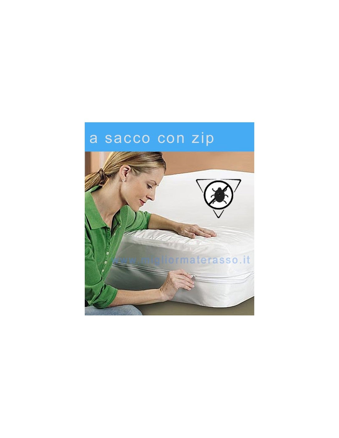 Coprimaterasso Antiacaro Greenfirst con zip