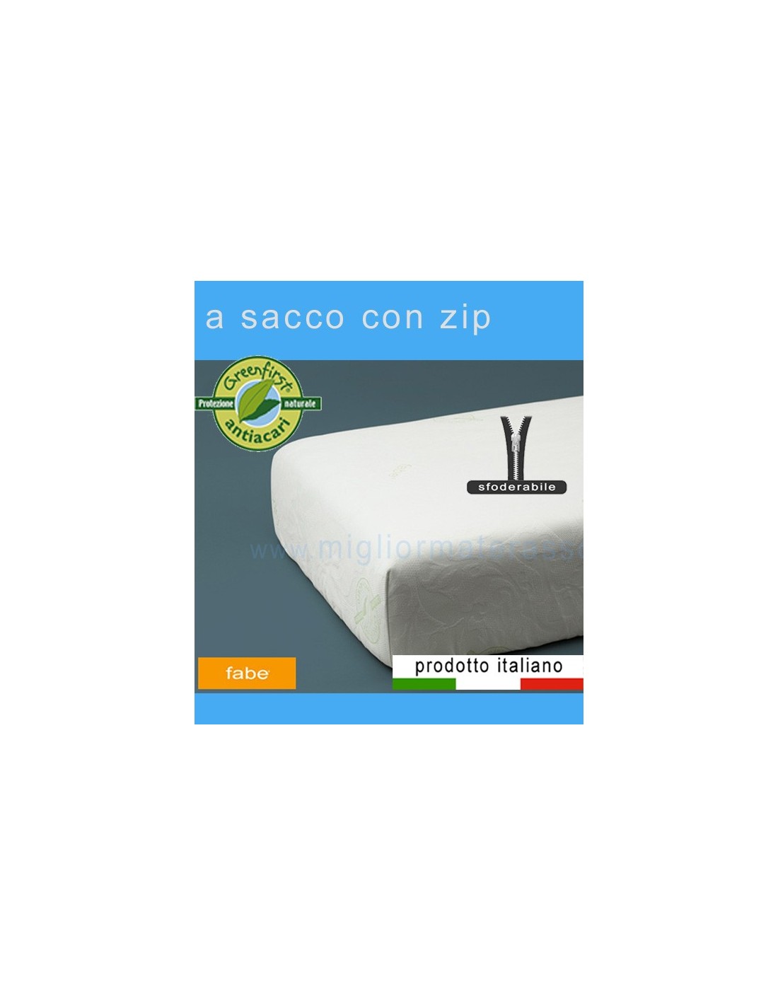 Coprimaterasso Antiacaro Greenfirst con zip