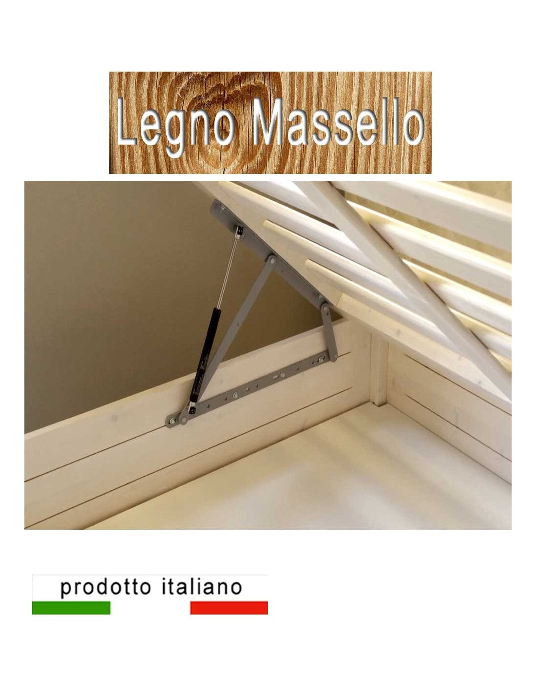 Letto legno massello contenitore