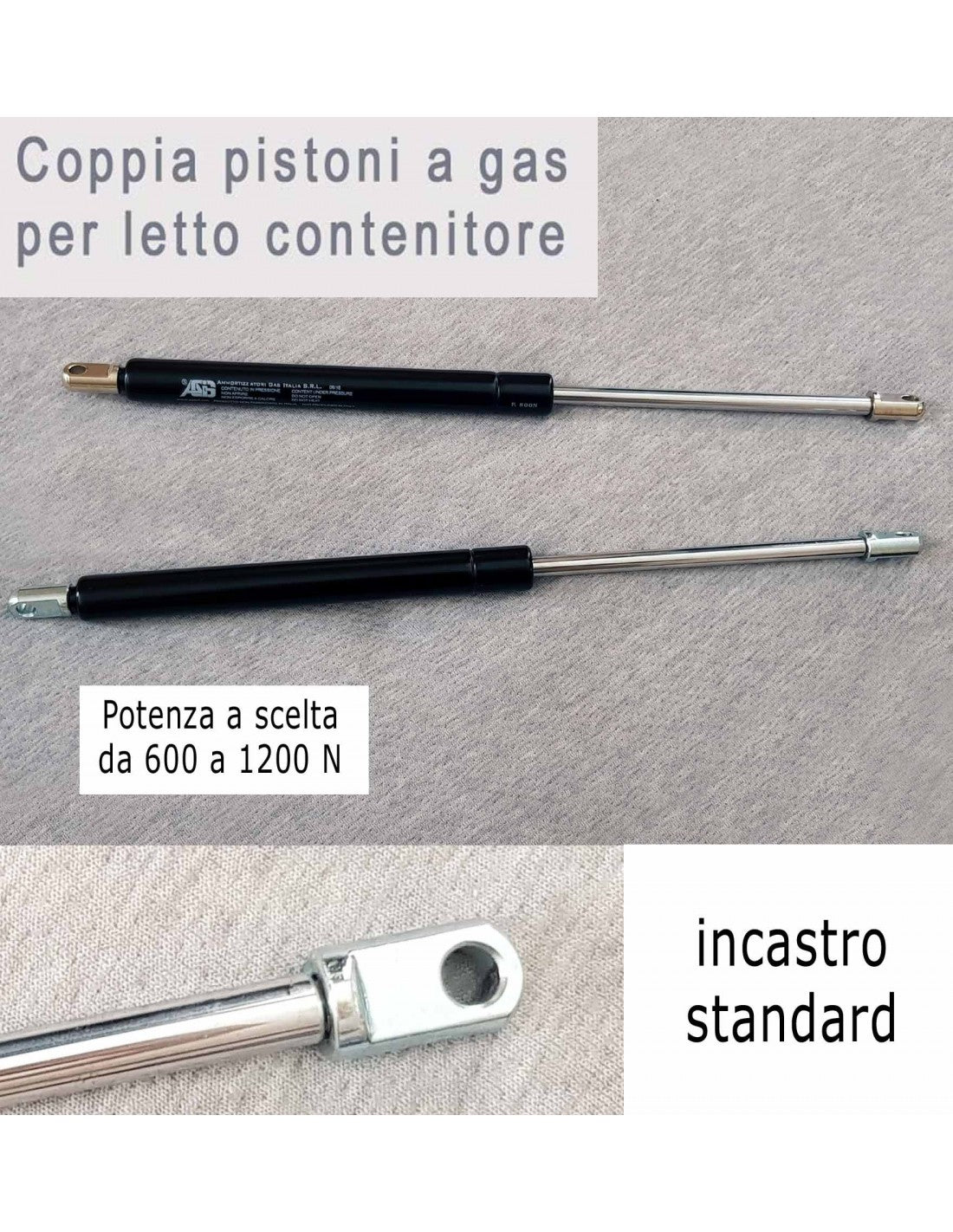 Coppia Pistoni a gas per letto contenitore matrimoniale