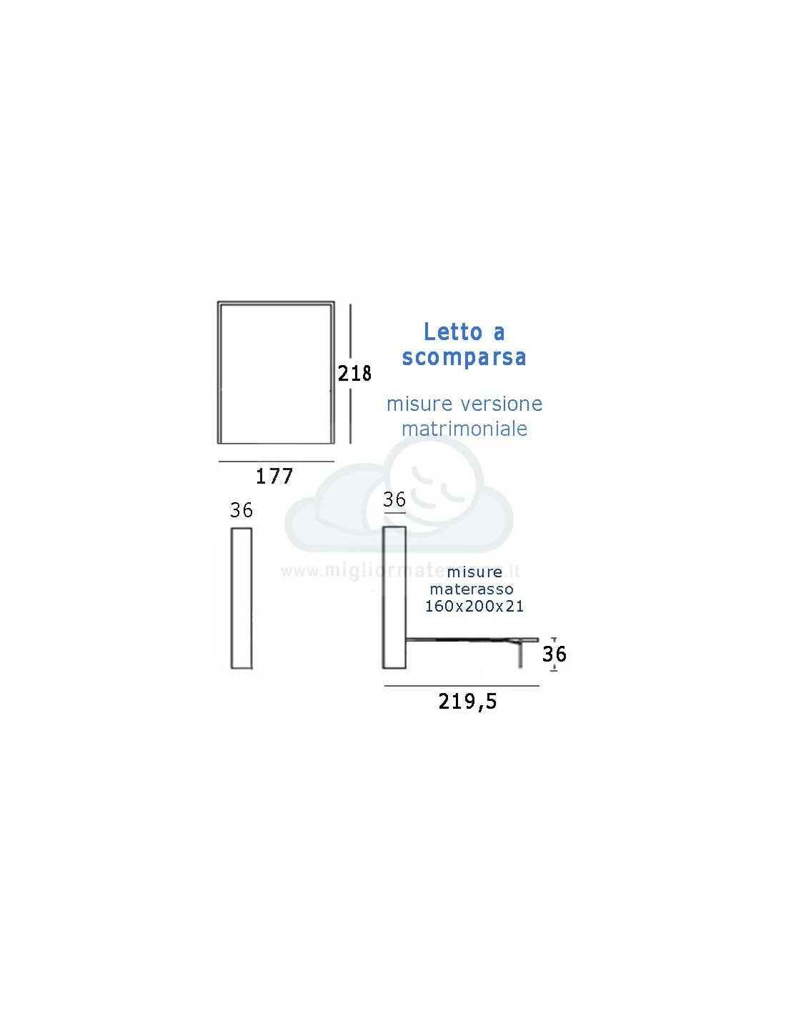 Letto a scomparsa Verticale 160x200