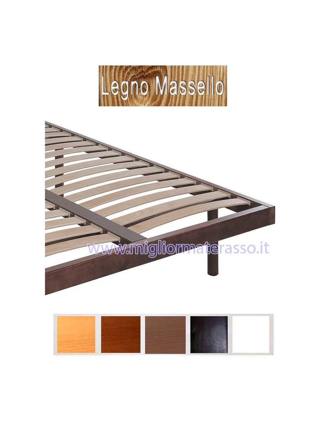 Letto con doghe flessibili