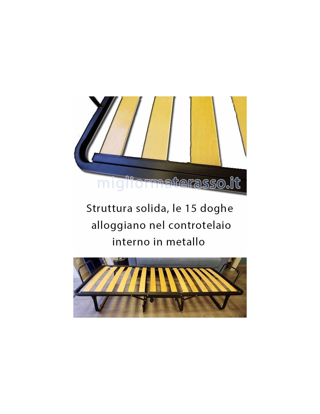 Letto Pieghevole con Materasso Alto 16 cm