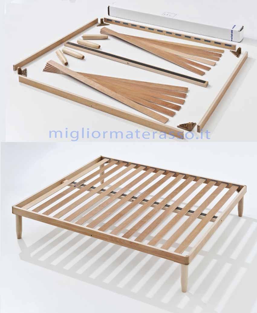Rete matrimoniale da assemblare in legno