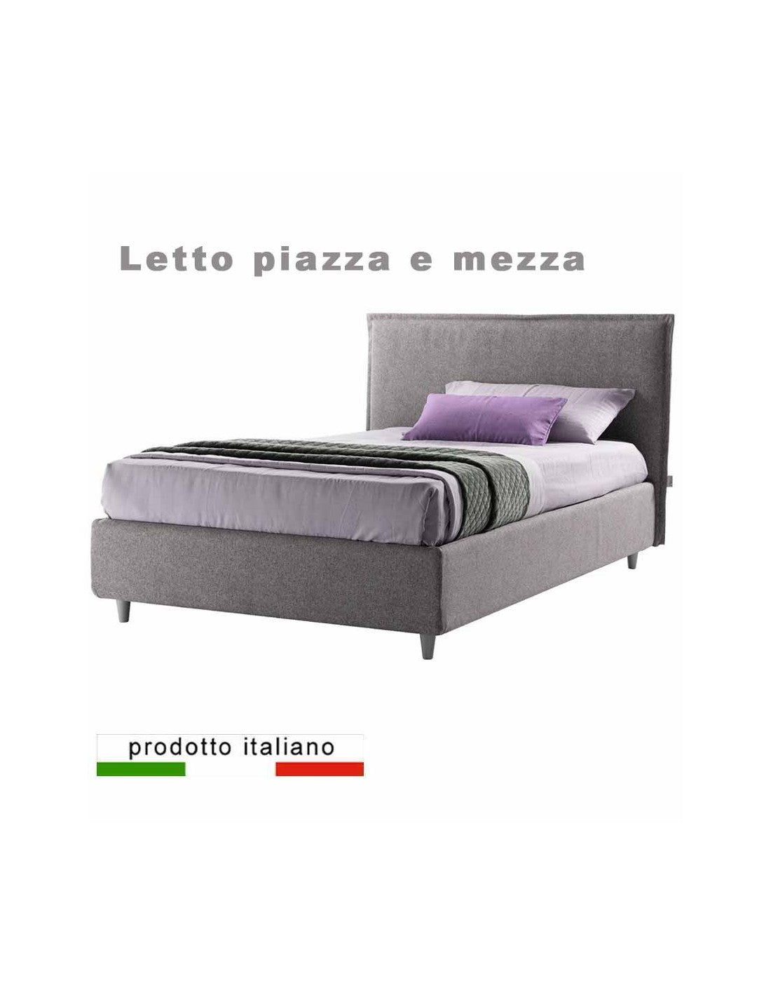 Letto contenitore piazza e mezza con testiera