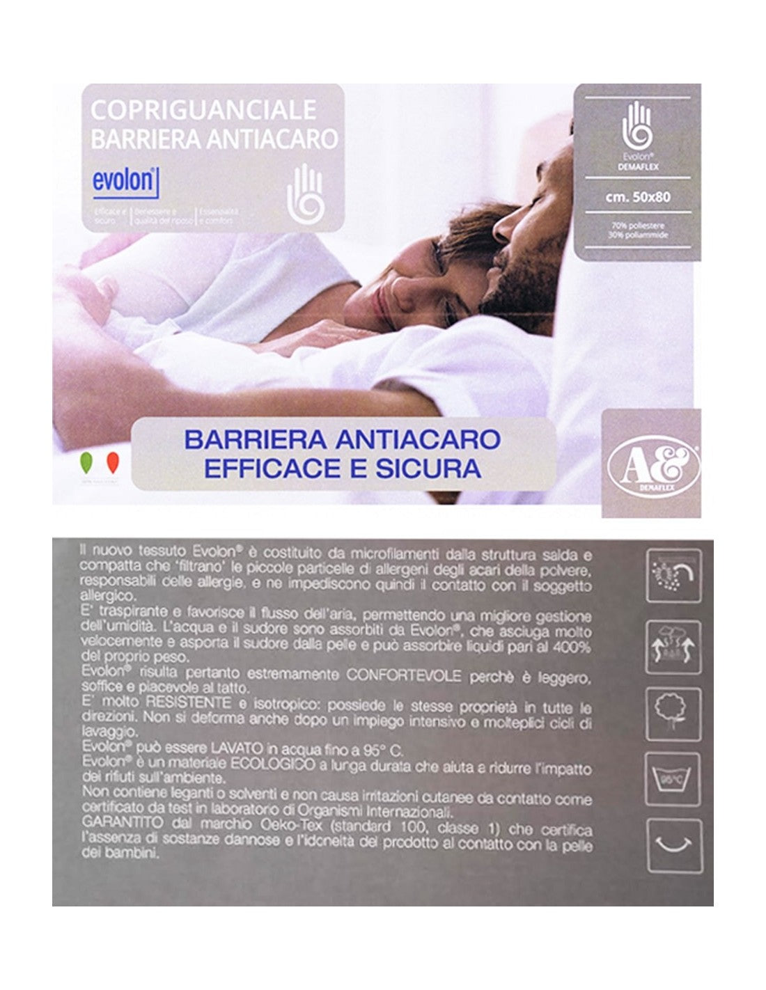 FEDERA copricuscino Evolon Antiacaro
