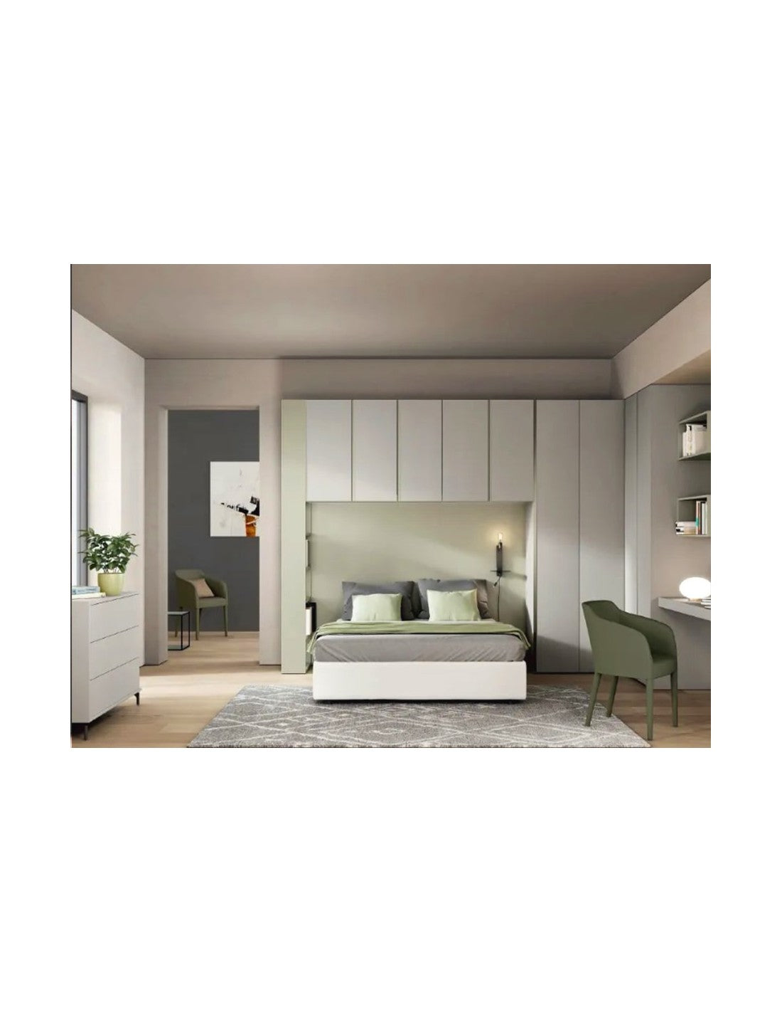 Camera da letto matrimoniale a ponte salvaspazio