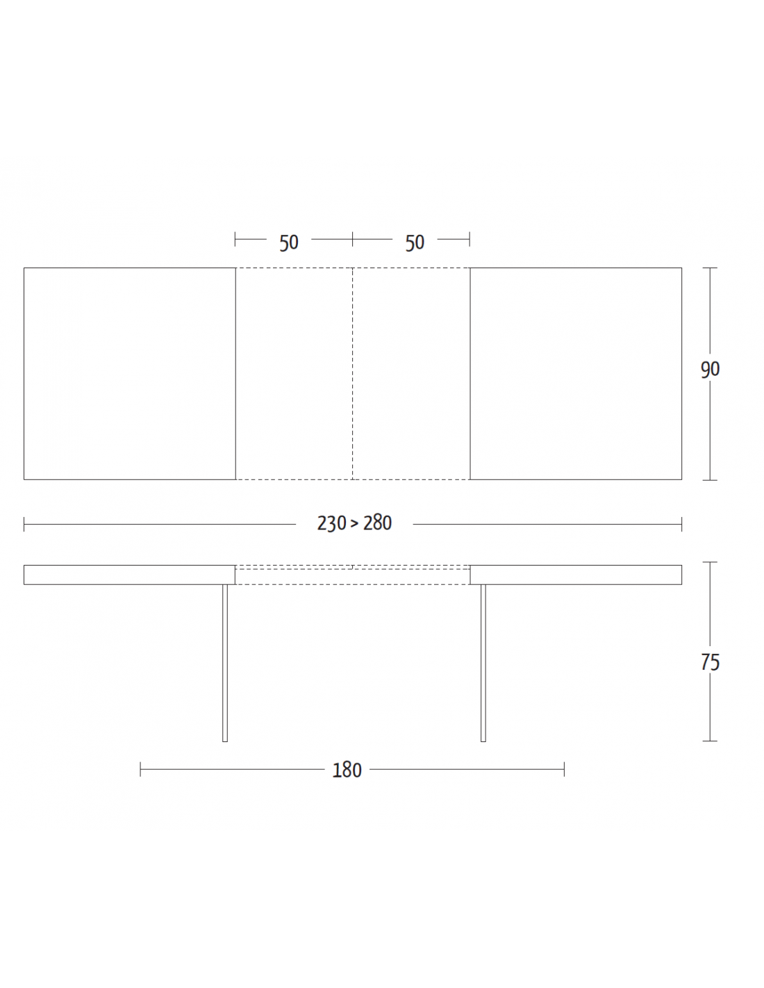 Extending Dining table Meridiano Altacom