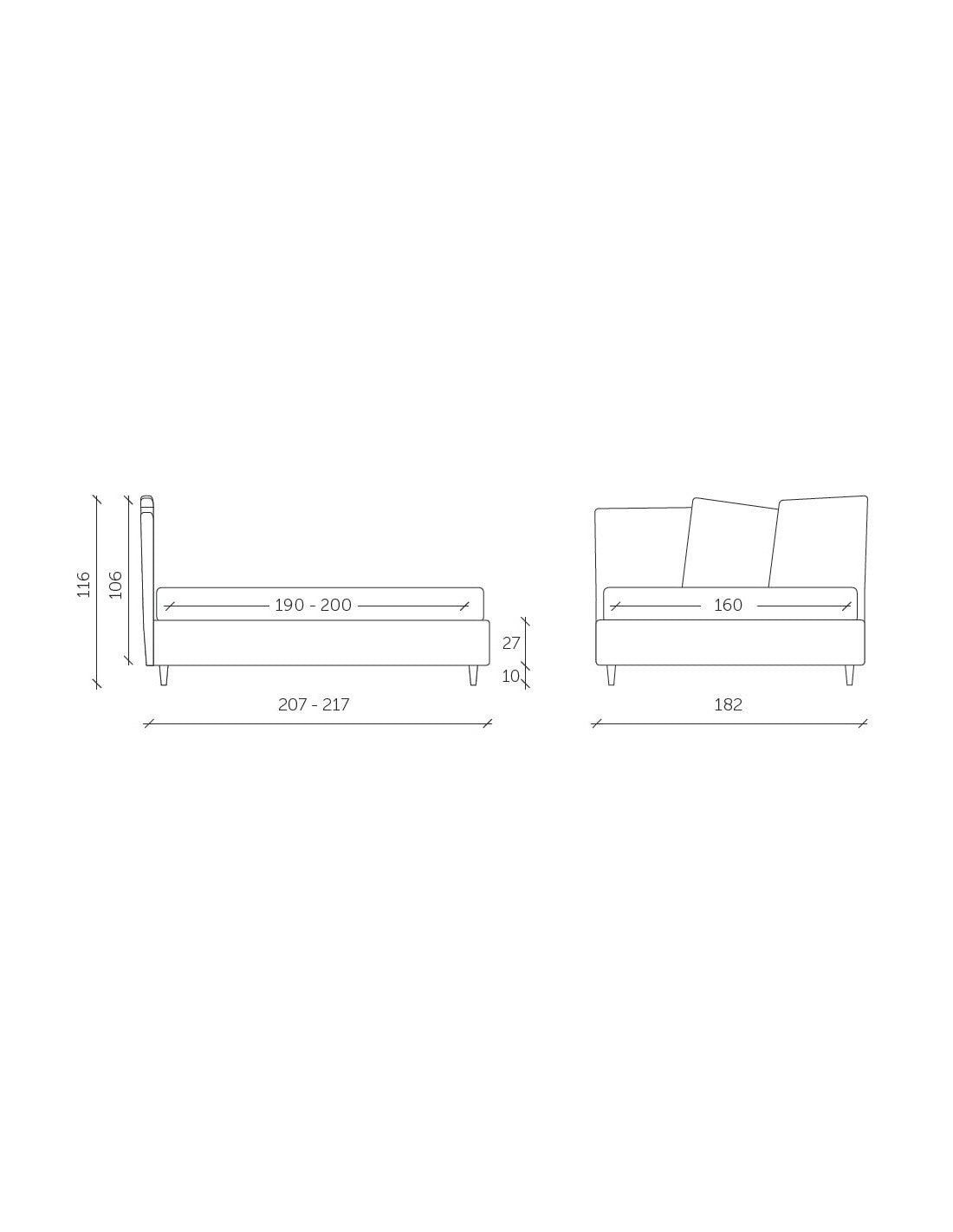 Viola Double and king size Italian Bed