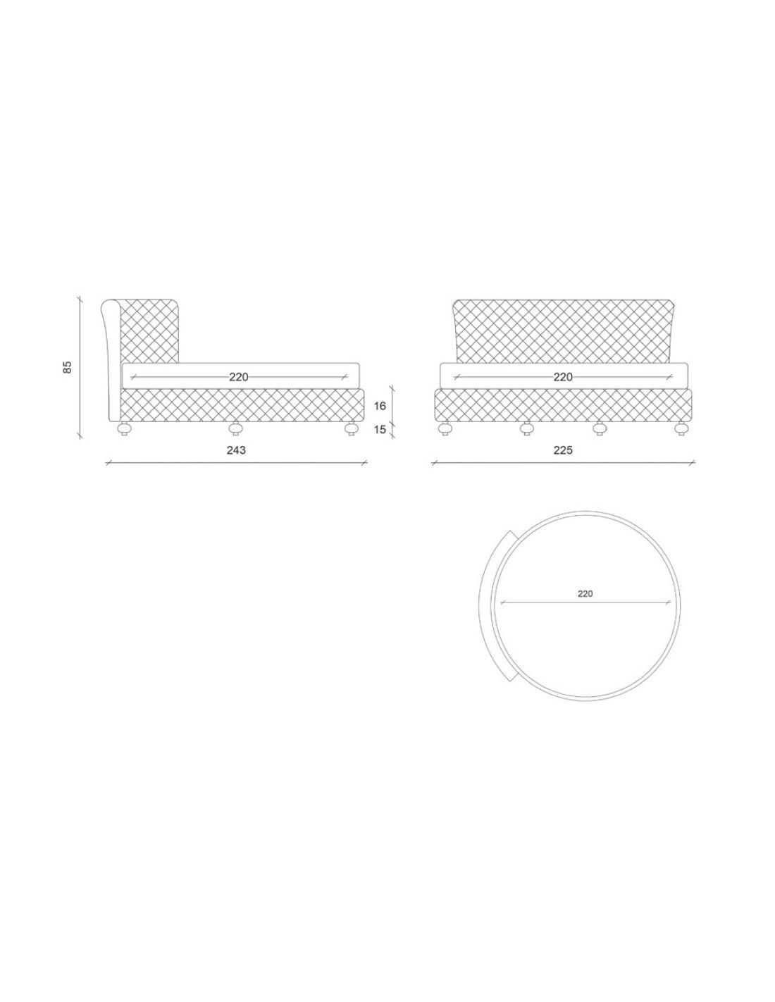 Rounded bed