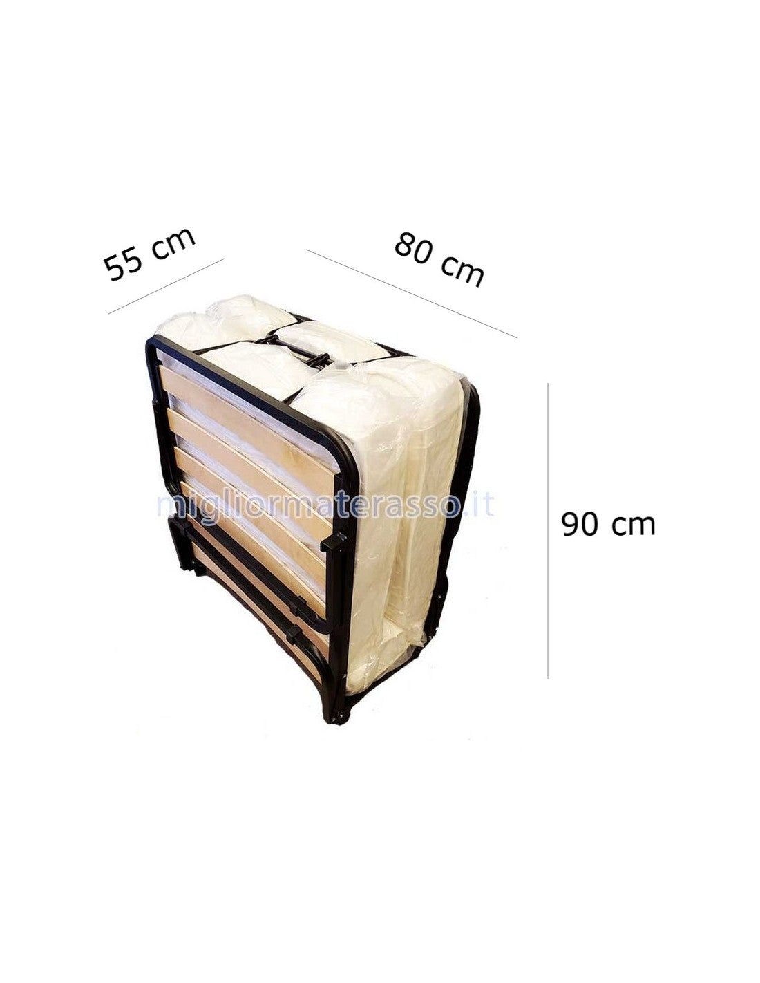 Letto Pieghevole con Materasso Alto 16 cm
