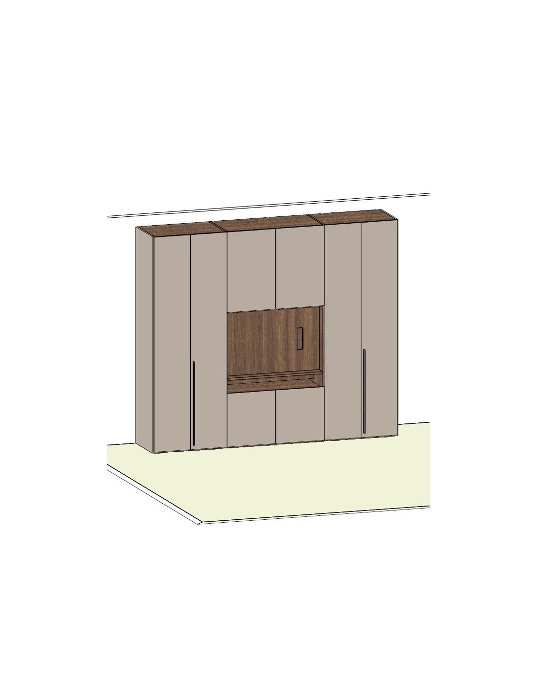 Bedroom wardrobe with TV panel