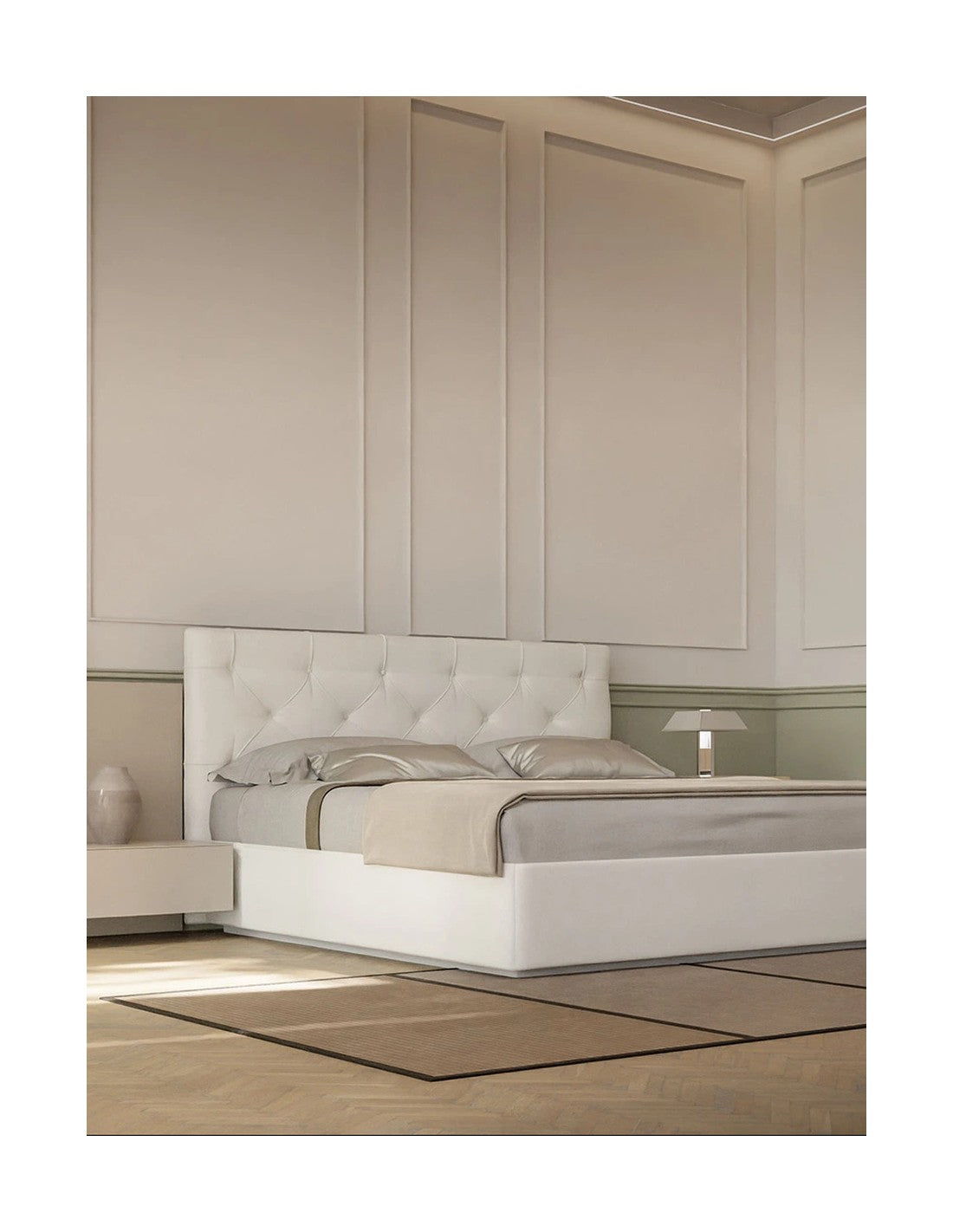 Letto francese testiera con bottoni Luxury
