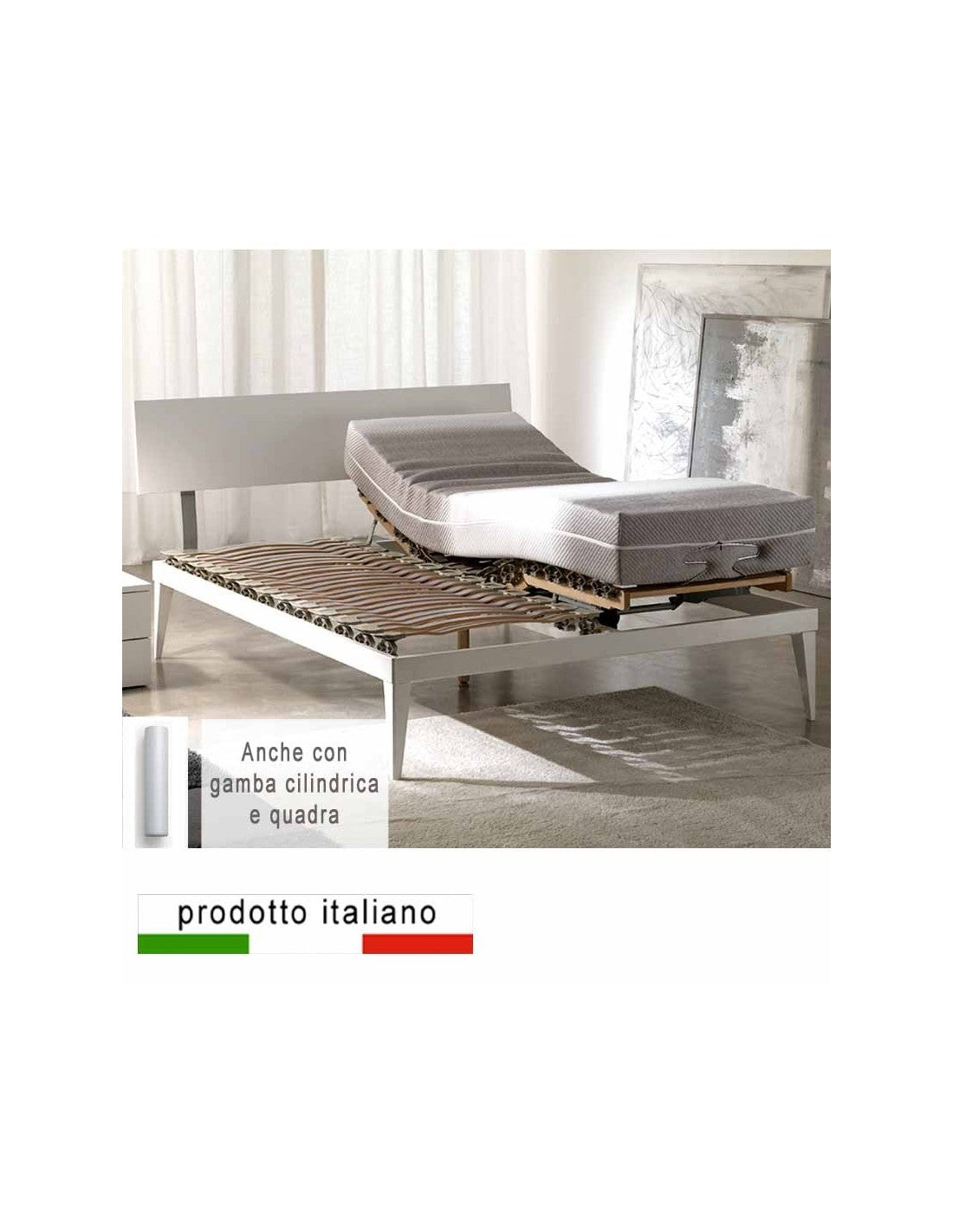 Letto matrimoniale con reti elettriche