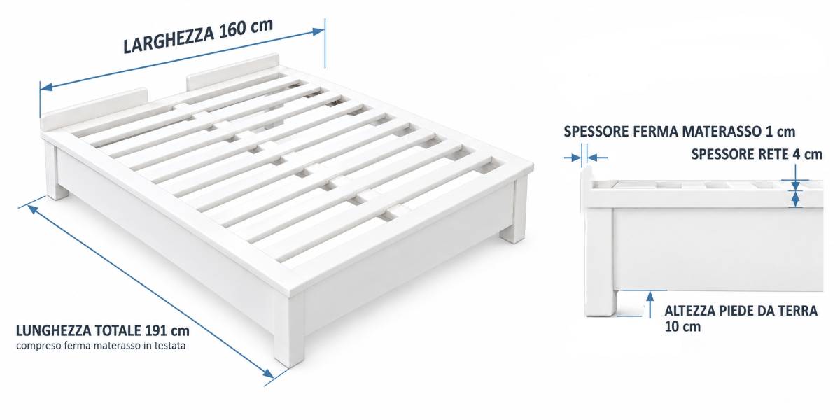 letto matrimoniale ingombro ridotto
