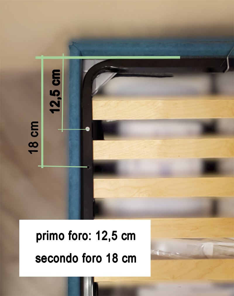 Rete per letto contenitore a doghe larghe